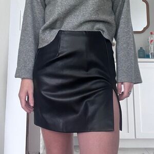 Faux leather mini skirt